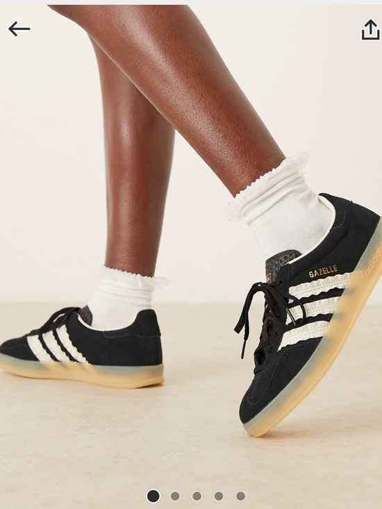 adidas Shoes - adidas NAVY Gazelle Sneakers with White Ruffle Stripes